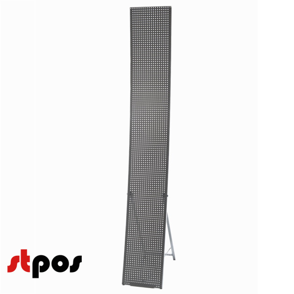 01_Буклетница Бриг вогнутый высота 1600мм, ширина 240 мм, глубина 400 мм, серебристый металлик