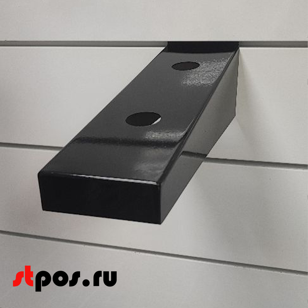 06_Держатель для 2-х смесителей для экономпанели, 372х105мм, сталь 1,2мм,RAL9005,Черный