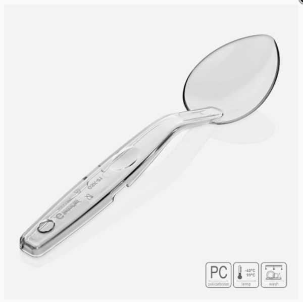 01_Ложка цельная 30 см (поликарбонат), Прозрачная