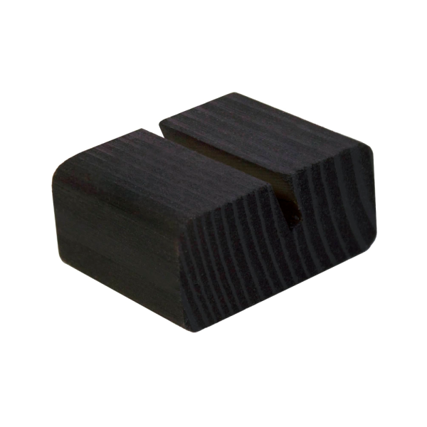 sk_Держатель ценника деревянный, 30х19х40 мм, косая прорезь 3 мм, черного цвета