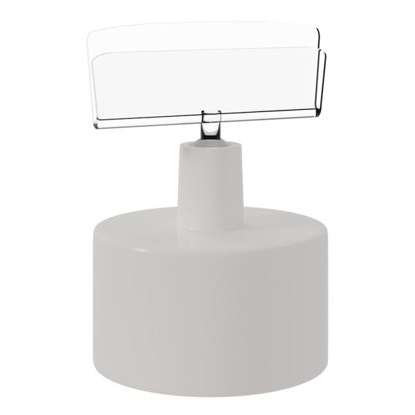 sk_Ценникодержатель на бутылочную крышку 28м BOTTLE CAP-VL, ножка   0мм, Белый/Прозрачный