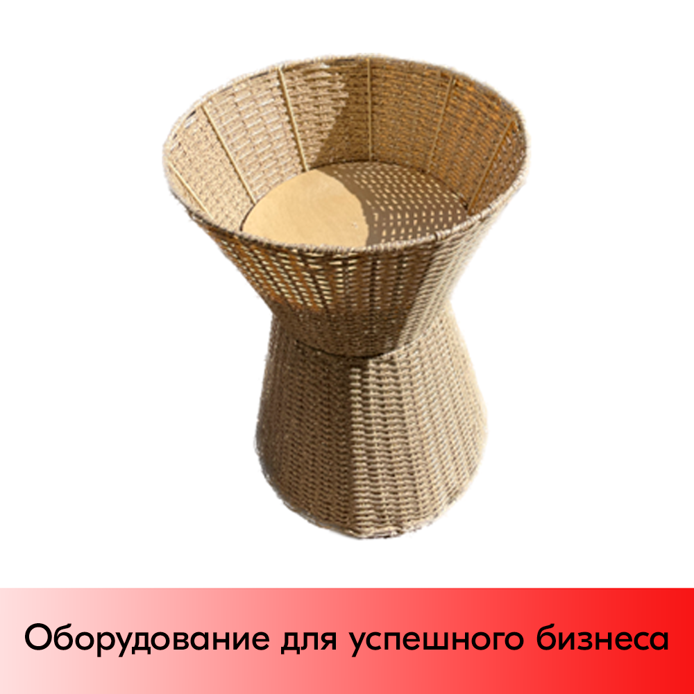 01_Корзина напольная плетеная круглая двусостав. h800мм,(верх490х290х340 низ290х490х440) цвет натур