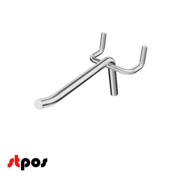 04_Крючок для перфорации одинарный без ценникодержателя 100 мм, хром, d4.8 мм, шаг 45 мм