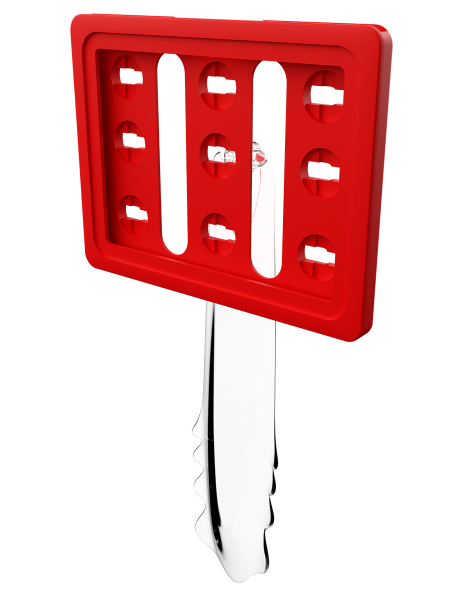 sk_Рамка ТЕХНО А7 красная, прозрачный держатель TECHNO STICK-ICE