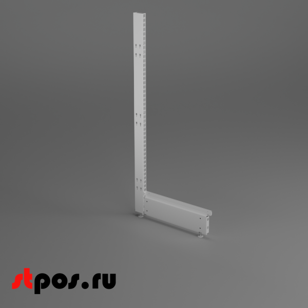 00_НАБОР Завершающая стойка 25 70 высота 1200 с базой 500 для стеллажа Нордика, RAL9016, Белый