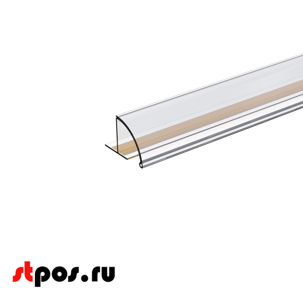 00_Закругленный полочный профиль для брендирования PRS30 1000мм, прозрачный