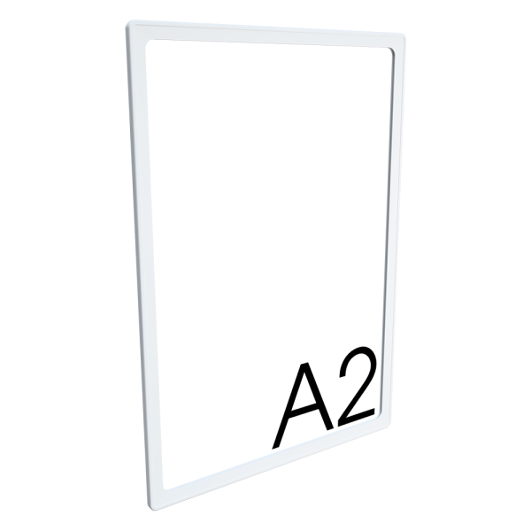 sk_Пластиковая рамка с закругленными углами формата А2 (420х594мм), PF-А2, Белый