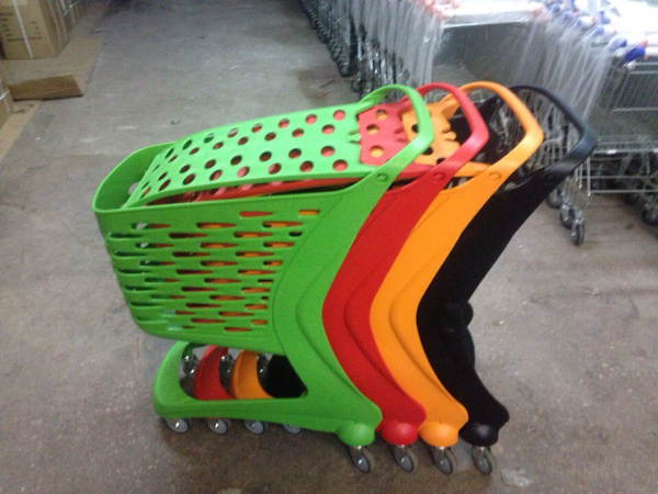 2_Тележка покупательская 80 литров без детского сиденья, ПЛАСТИКОВАЯ MINI Basic 80, Черный