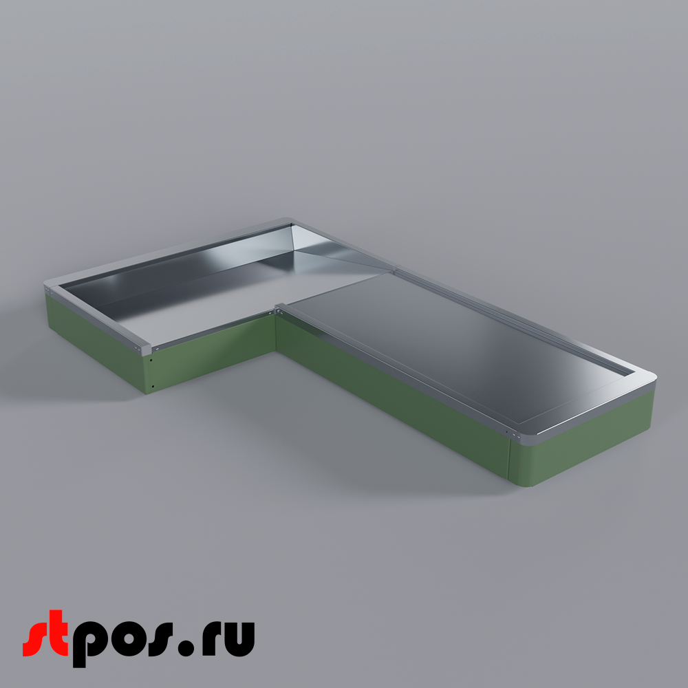 02_Рабочая поверхность для КБ ММ ECO PLUS XL, широкий нак., длина 1900мм, МЕТАЛЛ, RAL6003, Зеленый 02_Рабочая поверхность для КБ ММ ECO PLUS XL, широкий нак., длина 1900мм, МЕТАЛЛ, RAL6003, Зеленый