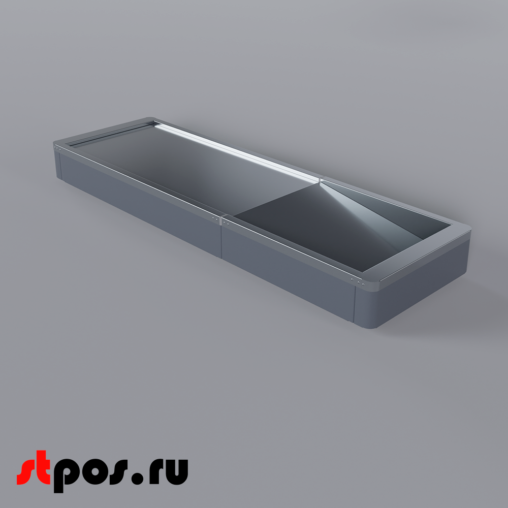 02_Рабочая поверхность для КБ ММ ECO PLUS L, узкий нак., длина 1900мм, МЕТАЛЛ, RAL7016, Серый