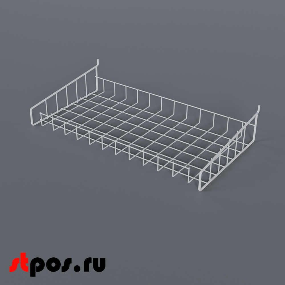 00_Полка-корзина прямая для перфорации ПФ-625, 625х320мм, RAL9016, Белый