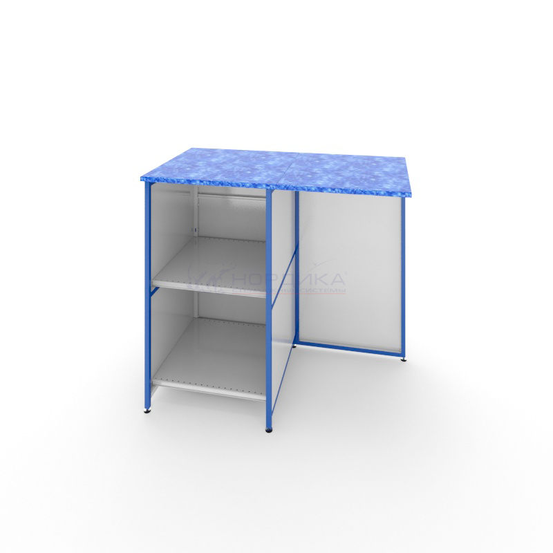 01_Прилавок металл расчетный с хлопушкой, 500 мм, RAL 9016, Белый 01_Прилавок металл расчетный с хлопушкой, 500 мм, RAL 9016, Белый