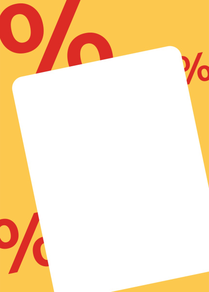 00_Вставка-выделитель ценника SIMPLE в пластиковую клик-рамку % ПЭТ 0,5мм, желтый тон, А5