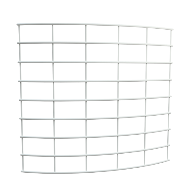 sk_Стенка сетчатая радиусная угла внешнего 45 град. 400мм (Стойка 90х30) (25сер), Глянец, RAL9016 Белый