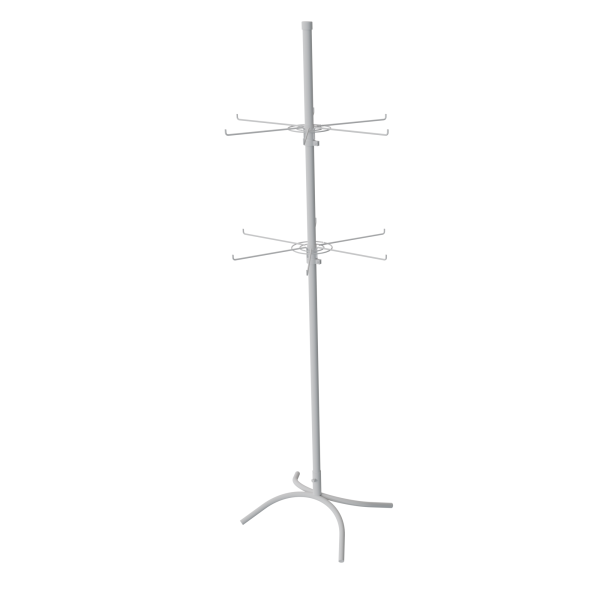 sk_КОМПЛЕКТ Стойка вращающаяся 2-х ярусная (2 яруса по 6 штырей), опора Х-образная, RAL9016, Белый