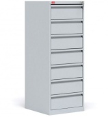 Картотечный металлический шкаф 1365x509x575мм для хранения документов КР-7, RAL7035, Серый
