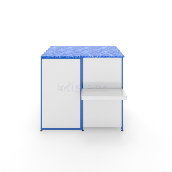 02_Прилавок металл расчетный с хлопушкой, 500 мм, RAL 9016, Белый 02_Прилавок металл расчетный с хлопушкой, 500 мм, RAL 9016, Белый