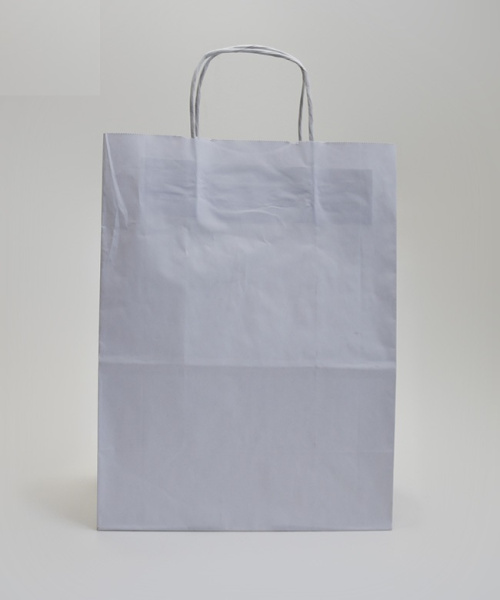 01_Крафт пакет с кручеными ручками, Белый