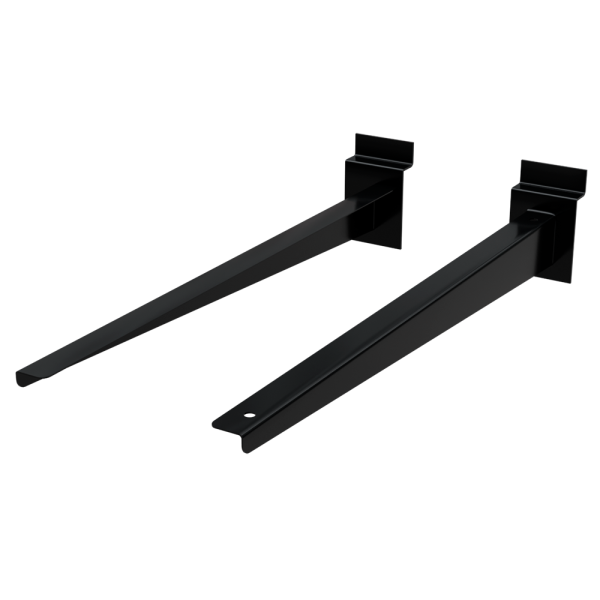 sk_Кронштейн на для полки ДСП или стекло, длина 250мм, левый + правый, Черный