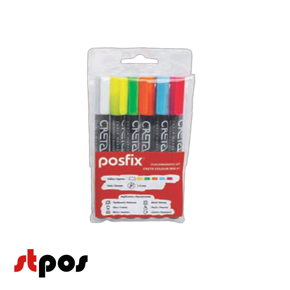 01_Набор цветных меловых маркеров CRETA COLOUR MIX 1 (6 цветов)