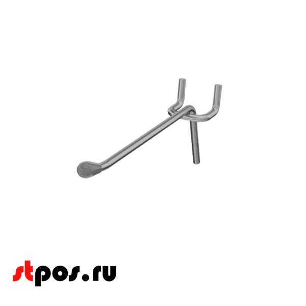 02_Крючок для перфорации одинарный SHOLS, 100мм, d4мм, Шаг 25, Хром