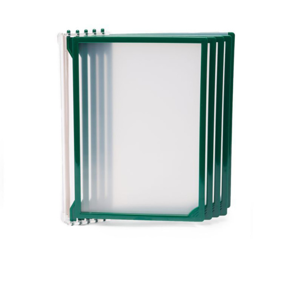 01_Система перекидная настенная 5 отделений А4 зеленая