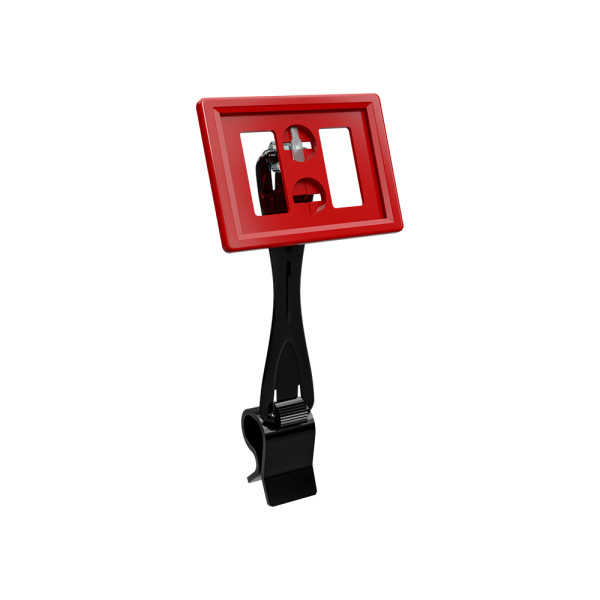 sk_Рамка ТЕХНО А8 красная, черный держатель TECHNO CL-UNBO 90мм