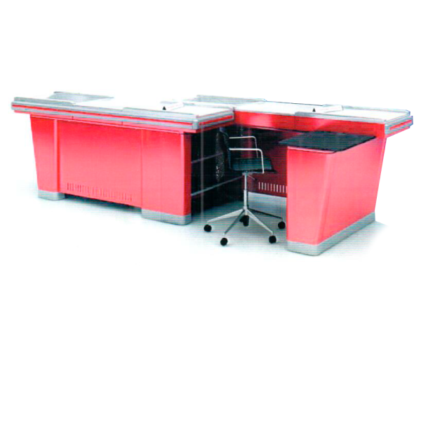 sk_Кассовый бокс Stream-Dual-400-T90/90 (тр-р 90см, шлиф.нерж.,вырез под д/я), RAL3000, Красный, Правый