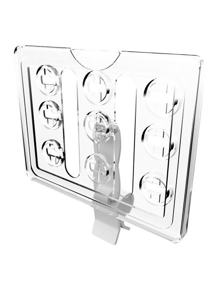 sk_Рамка ТЕХНО А7 прозрачная, белый держатель TECHNO CL-UNBO 40мм