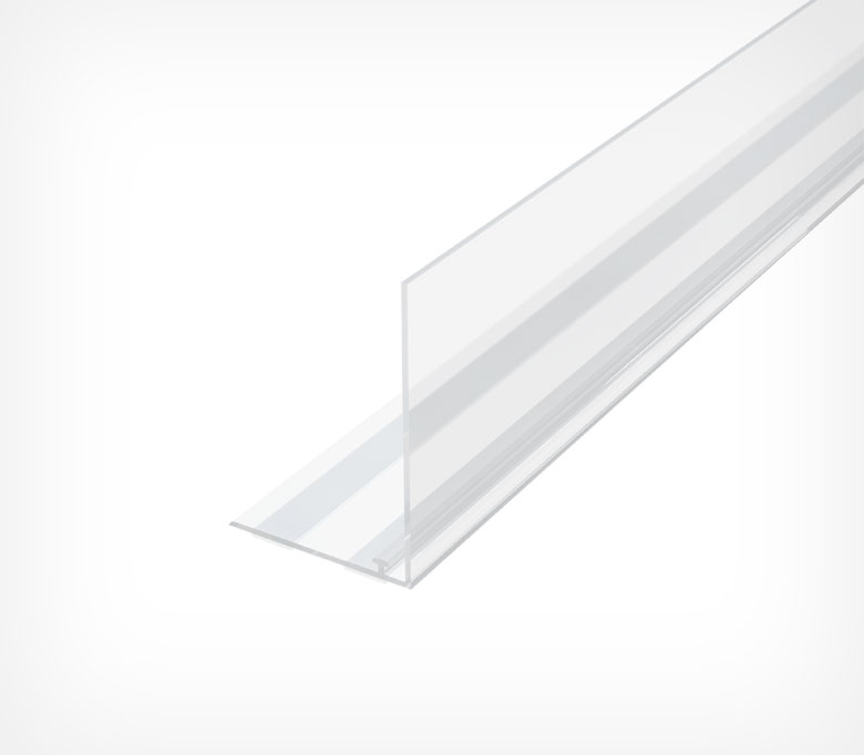 01_Пластиковый передний ограничитель высотой 80 мм с Т-профилем L-RAIL80 вспененный скотч 1000мм