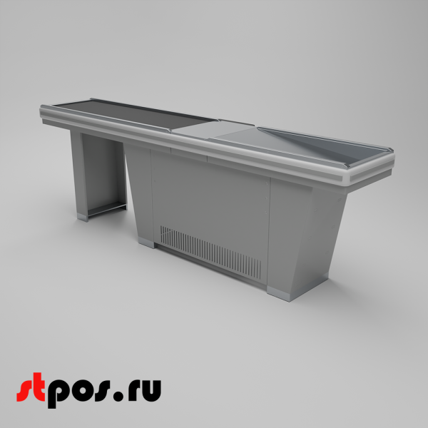 00_Кассовый бокс Stream-L-290S-Т150 (тр-р 150см,шл_нерж, б_выр.,уз_нак), RAL9022, Серый, Правый 00_Кассовый бокс Stream-L-290S-Т150 (тр-р 150см,шл_нерж, б_выр.,уз_нак), RAL9022, Серый, Правый