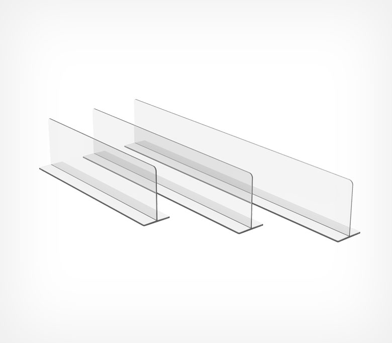 02_Разделитель пластиковый высотой 80 мм на Т-основании DIVT-80, длина 280 мм