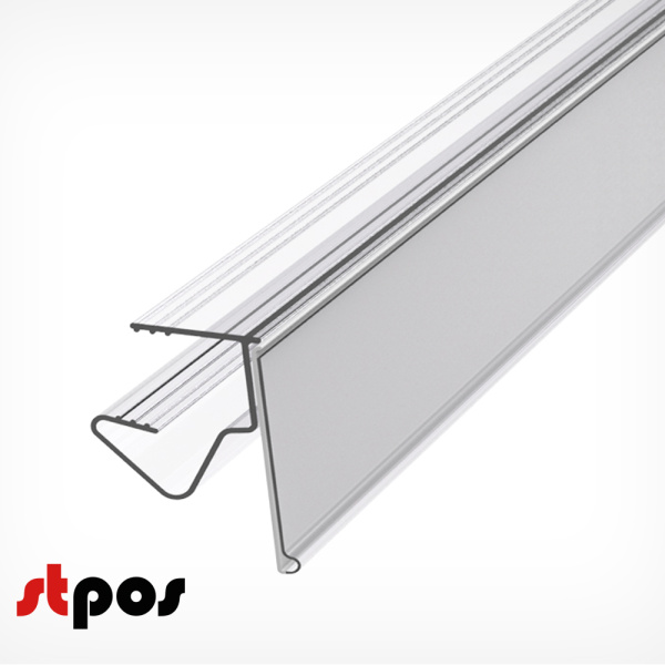 00_Ценникодержатель на деревянные полки ANT39, 1200мм, Прозрачный цвет