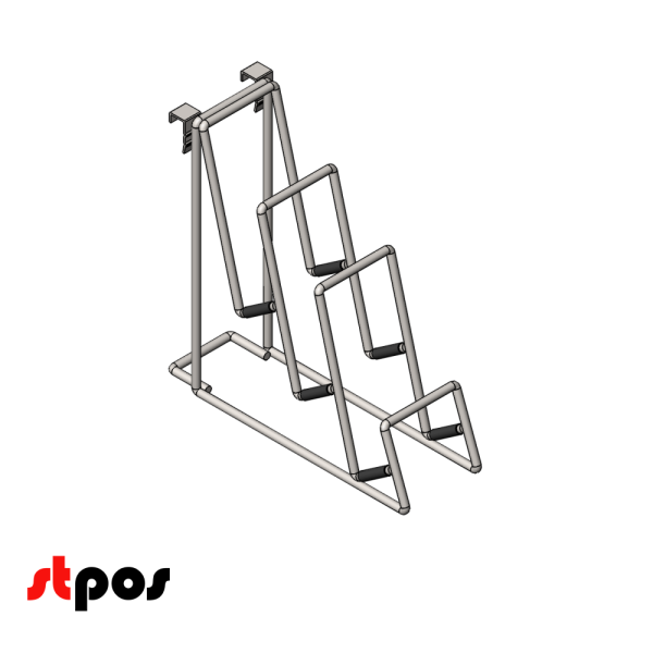 00_Держатель 3-х ярусный 300х310х90мм, на штангу 30х15, цинк-хром