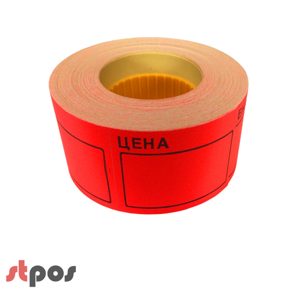 01_Ценники самоклеящиеся в рулоне, 50х40 мм, 330шт_рул, 100рул_кор, Красный