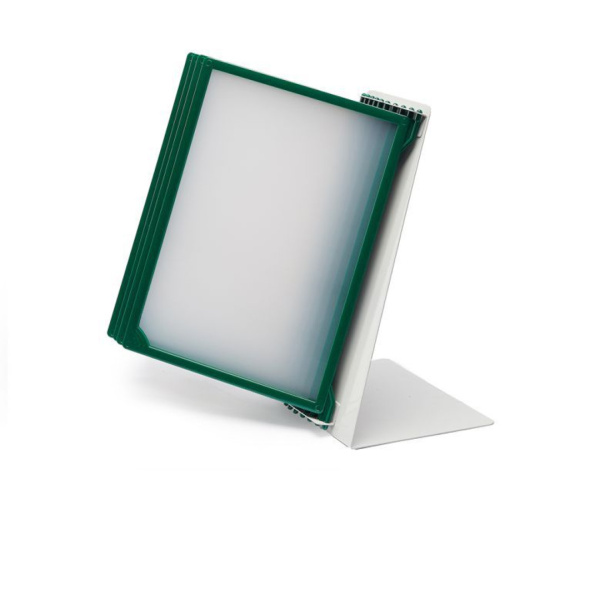 01_Система перекидная настольная 10 отделений А4 зеленая