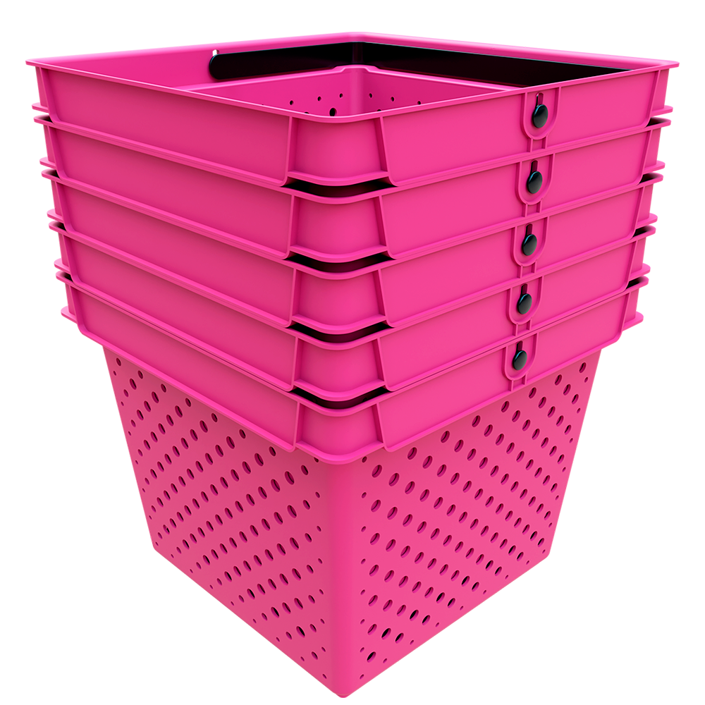 sk_3_Корзина покупательская пластиковая с 1 черной ручкой, 10 л, QUADRO, RAL4010, Фуксия