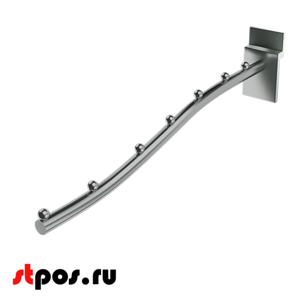 00_Кронштейн для экономпанели изогнутый, 250мм, 7 шаров, хром
