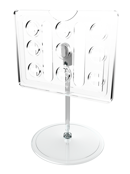 sk_Рамка ТЕХНО А7 прозрачная, прозрачный держатель TECHNO BASE-XL 90мм, ножка 100мм