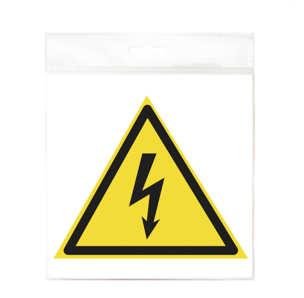 01_Наклейка Опасность поражения электротоком 150х130 мм, треугольник