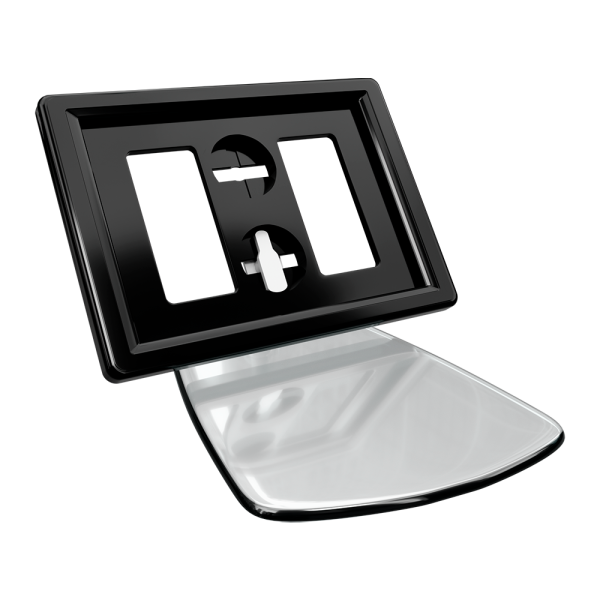 sk_Рамка ТЕХНО А8 черная, прозрачный держатель TECHNO FOT 75 мм