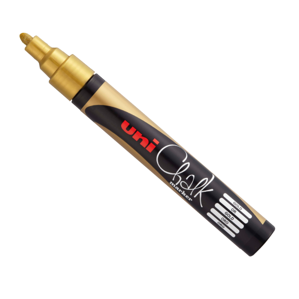 sk_Маркер меловой Uni Chalk 5M 1,8-2,5мм овальный ЗОЛОТОЙ