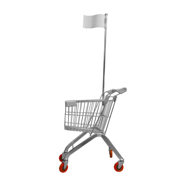 sk_Тележка покупательская 22л детская, цинк, Серая
