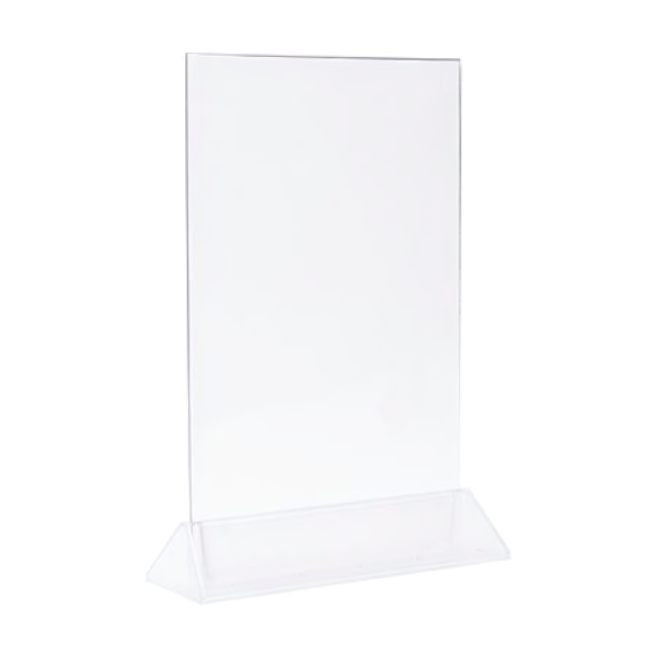sk_Тейбл-тент пластиковый, вертикальный А4 трапециевидное прозрачное основание 238х341х87мм