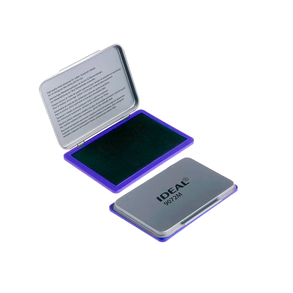 01_Подушка штемпельная настольная TRODAT IDEAL 9072M, 70х110мм, металлический корпус, синяя