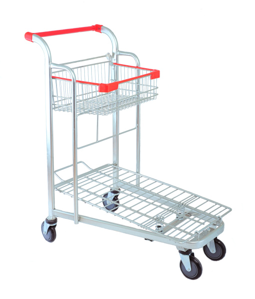 1_Тележка грузовая HDT70 до 300кг, цинк, ручка Красная