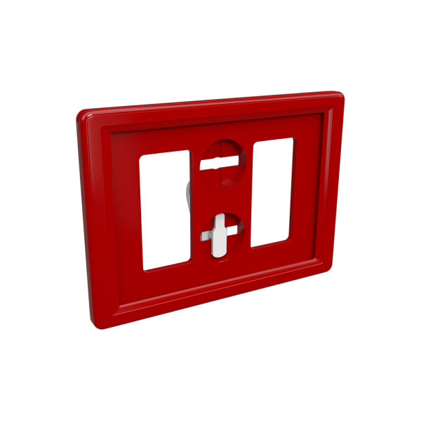 sk_Рамка ТЕХНО А8 красная, белый держатель TECHNO W-CLIP