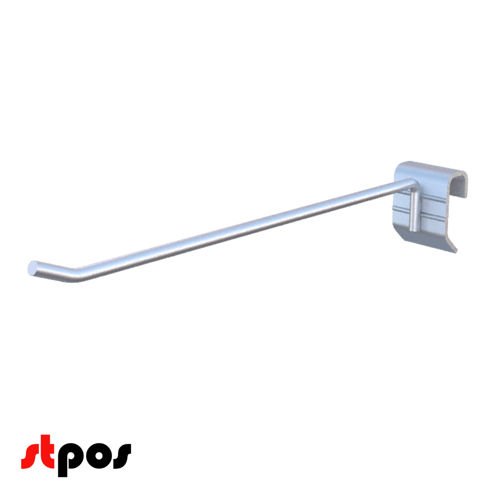 00_Крючок для штанги 30х15 (профиль) одинарный 200мм , покрытие цинк-хром, d5