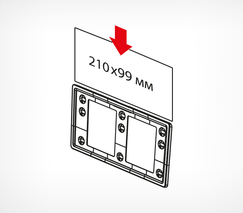 3_Рамка пластиковая серии ТЕХНО МИНИ формата 1_3 А4 TM 1_3 А4, Прозрачный, чертеж