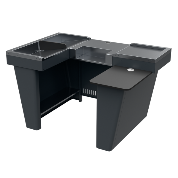 stpos_Кассовый бокс Stream-XL-150 v3.0 (шлиф. нерж., вырезы ДЯ FT, МК2Т, шир.накоп),RAL7016 Серый,Правый